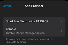 Select the SparkFun provider