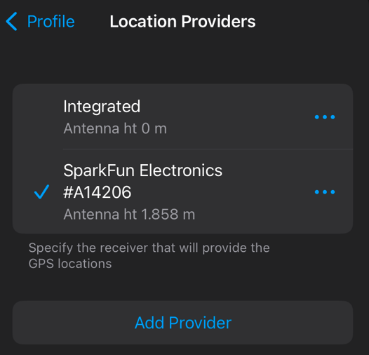 Select SparkFun as the provider