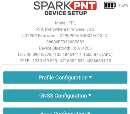 System information on the configuration page