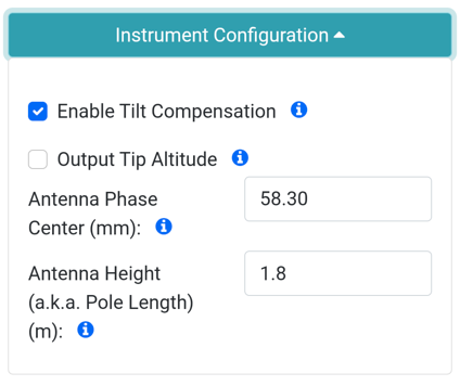 Instrument menu