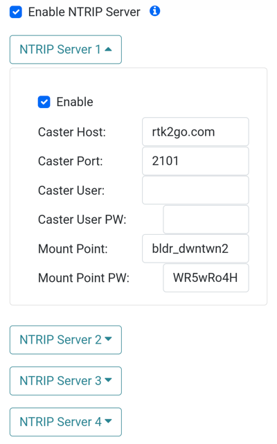 NTRIP Server Configuration