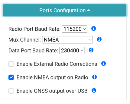Ports menu