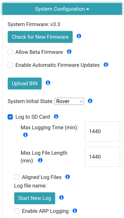 System menu