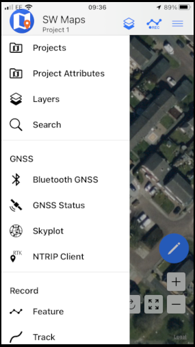 iOS SWMaps Menu