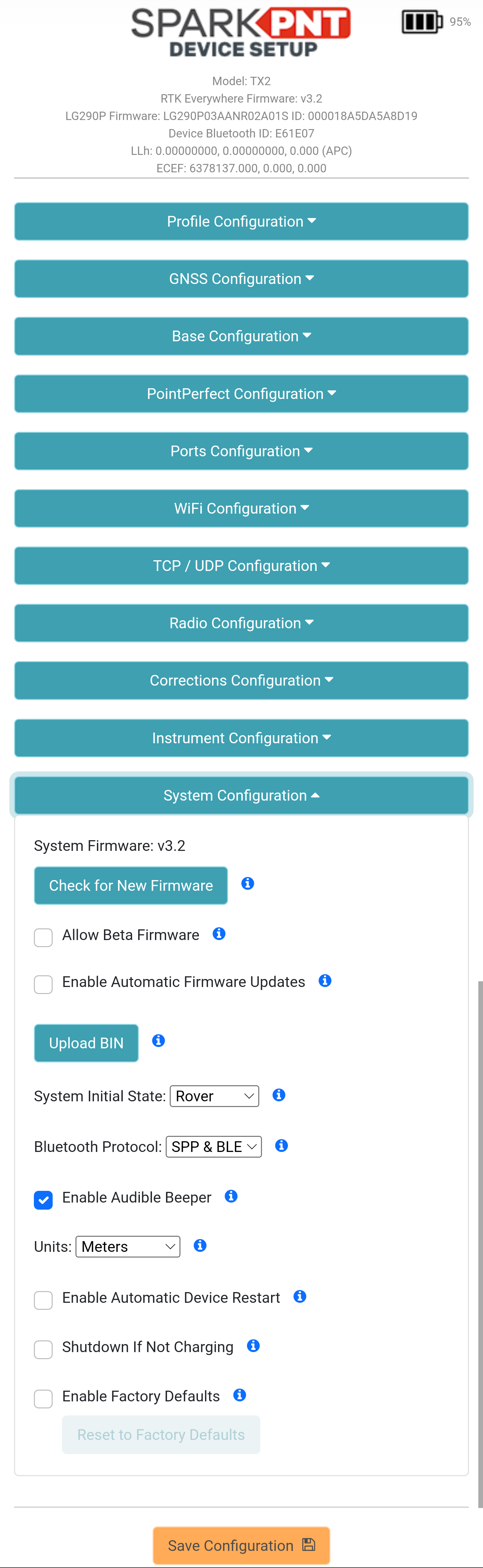 System menu