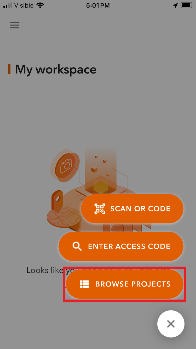 Browse project button