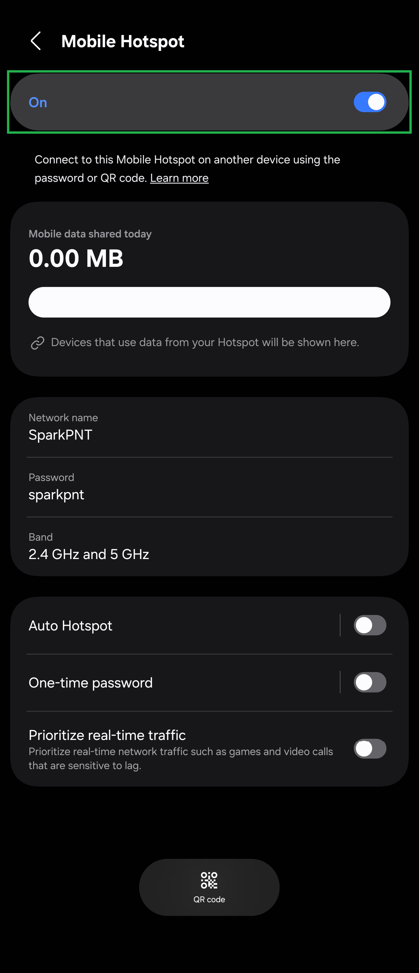 Enable Hotspot
