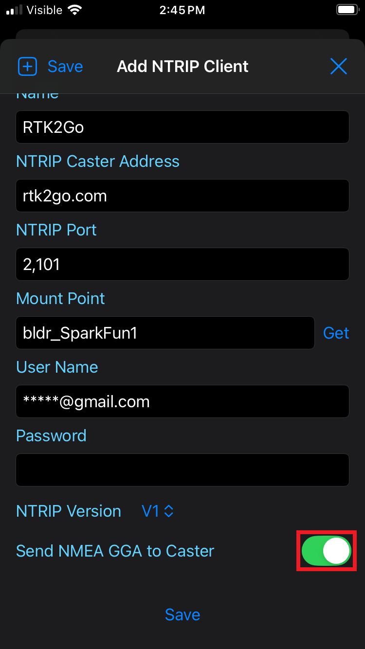 iOS SWMaps NTRIP Client