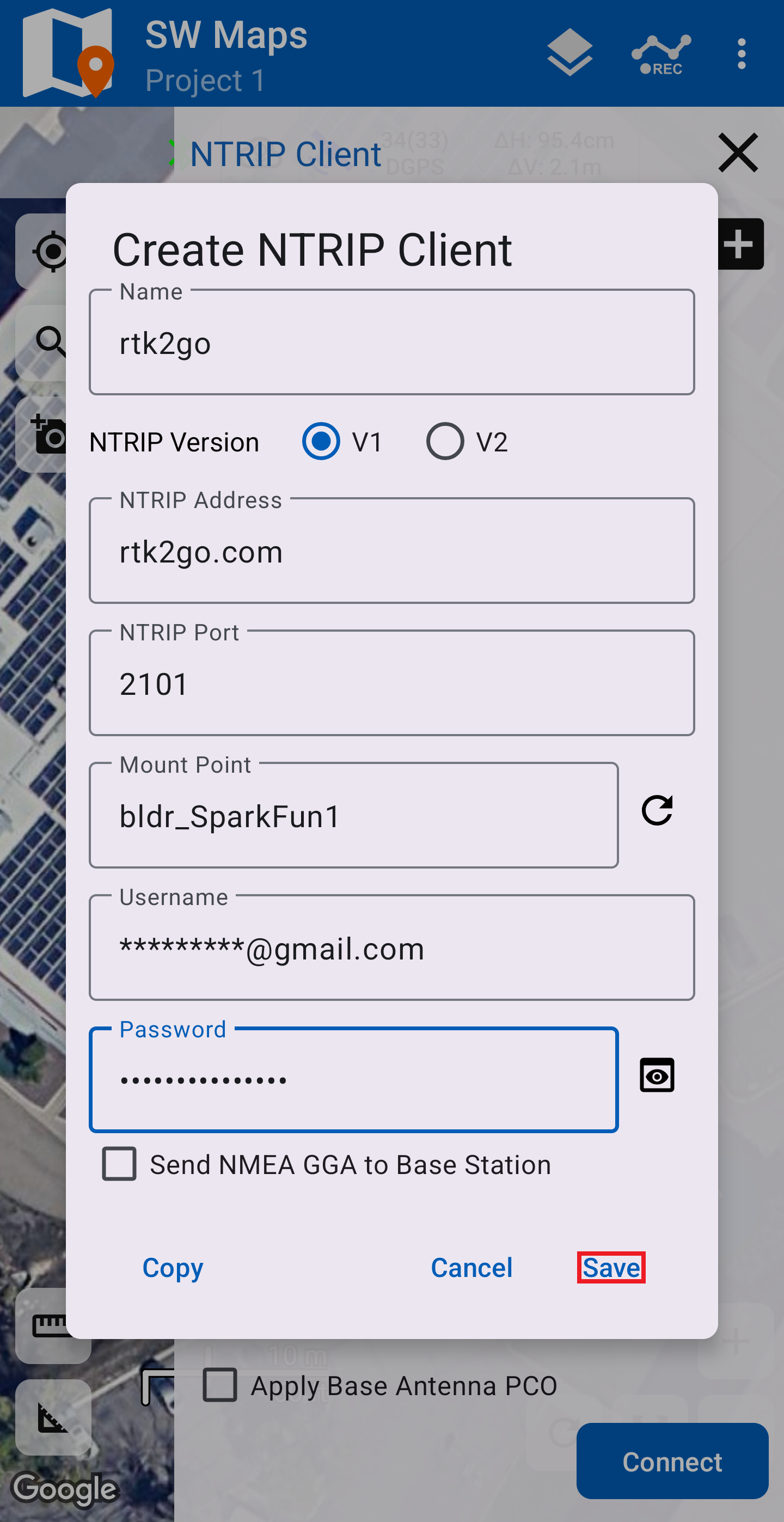 Save NTRIP Client