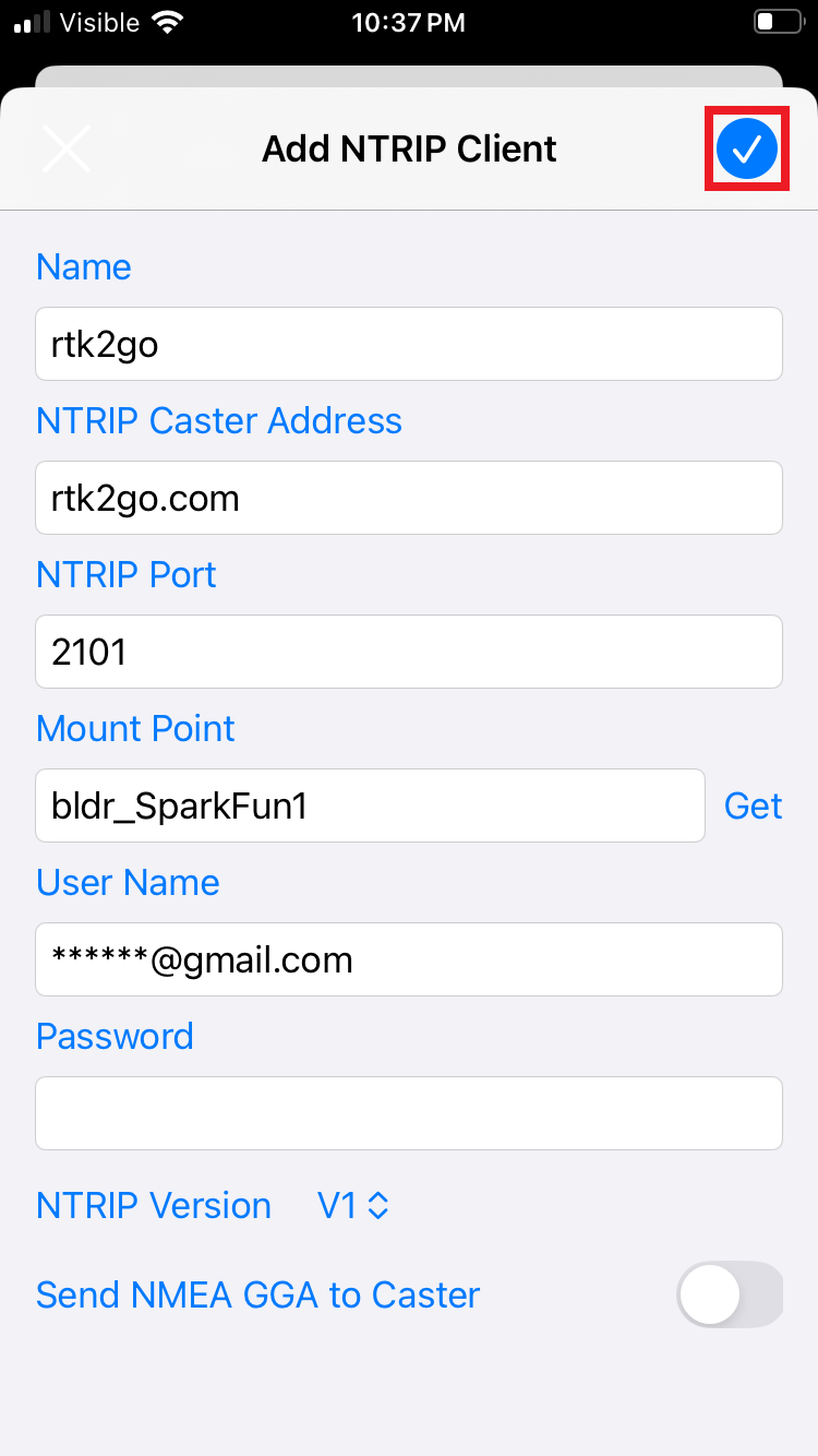 Enter credentials