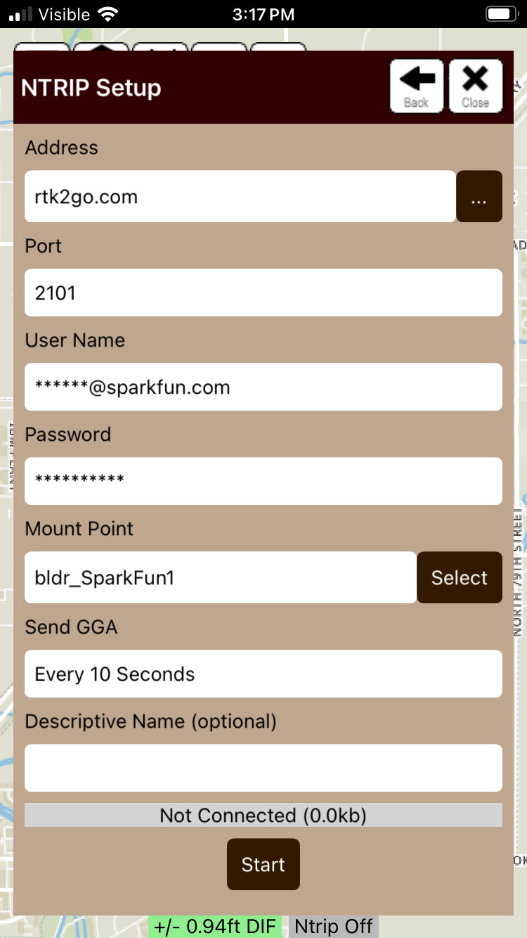 NTRIP Client Credentials
