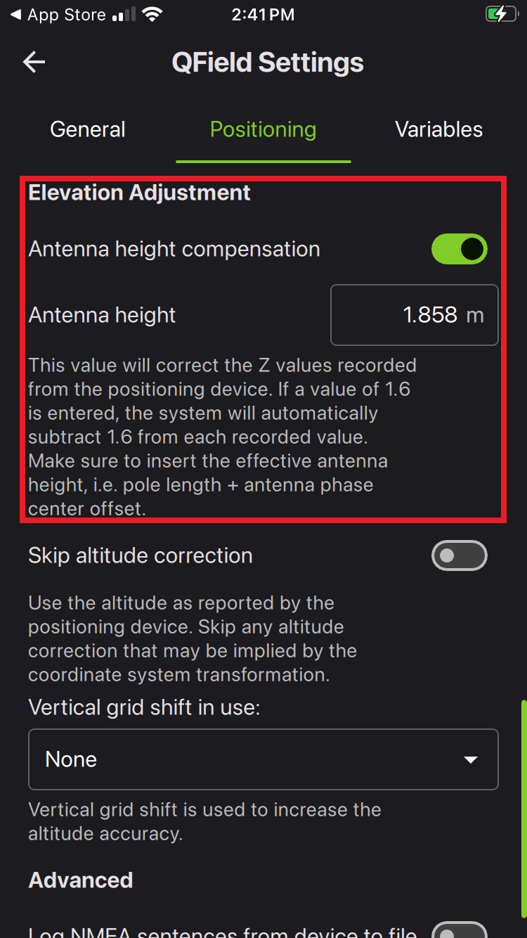 QField Accuracy Indicator