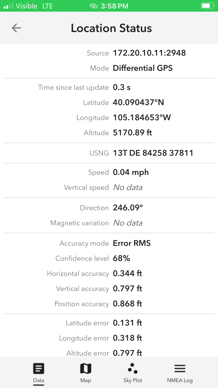 Location status - DGPS