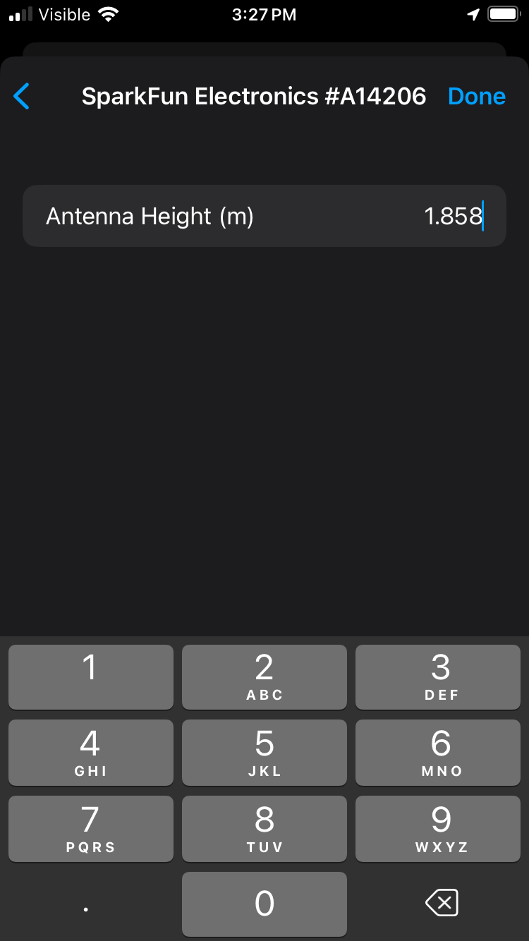 Entering antenna height