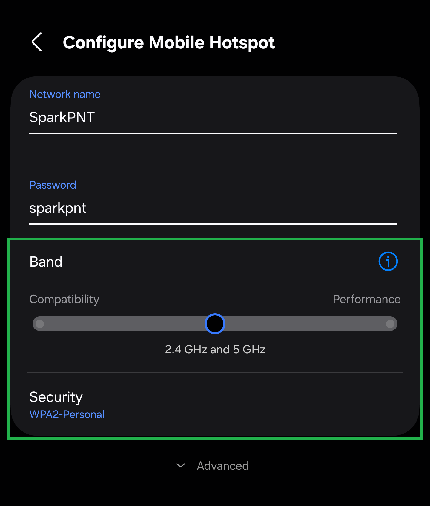 Configure mobile hotspot