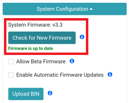 Web Config - System Configuration