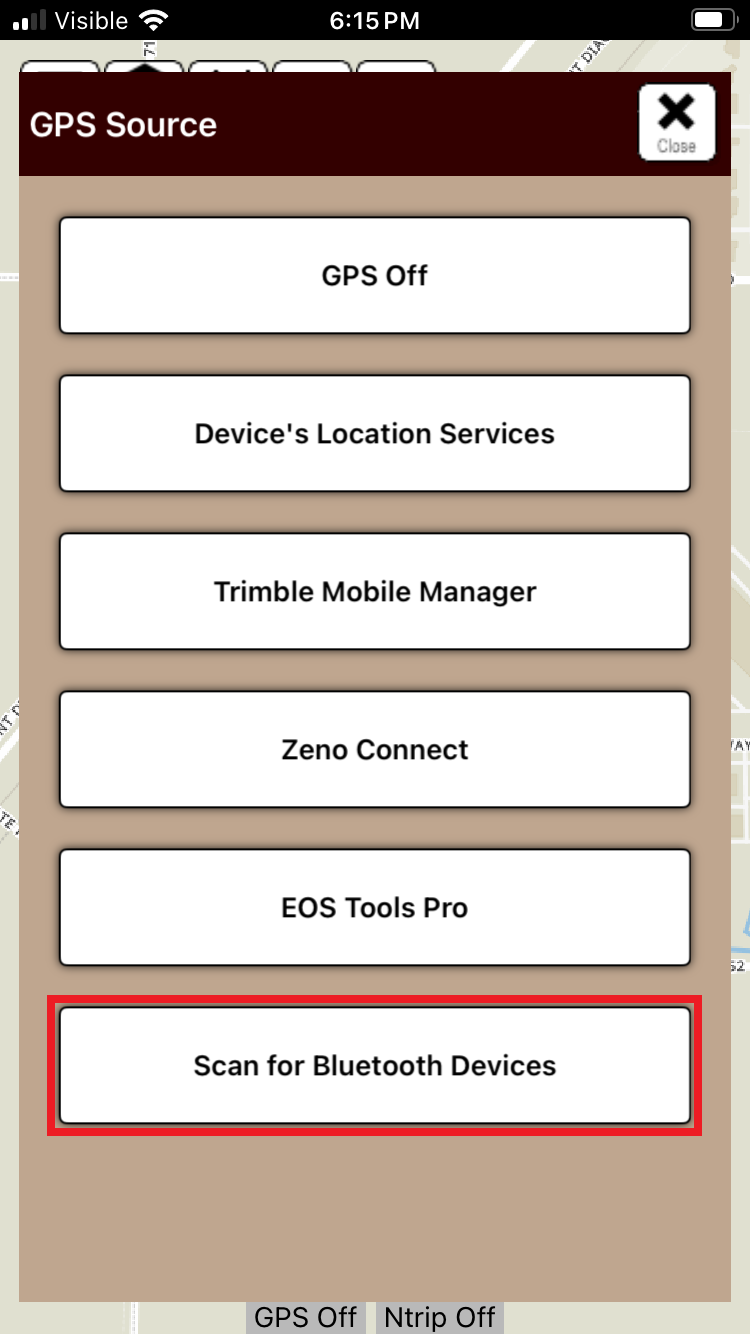 Scan for Bluetooth devices button
