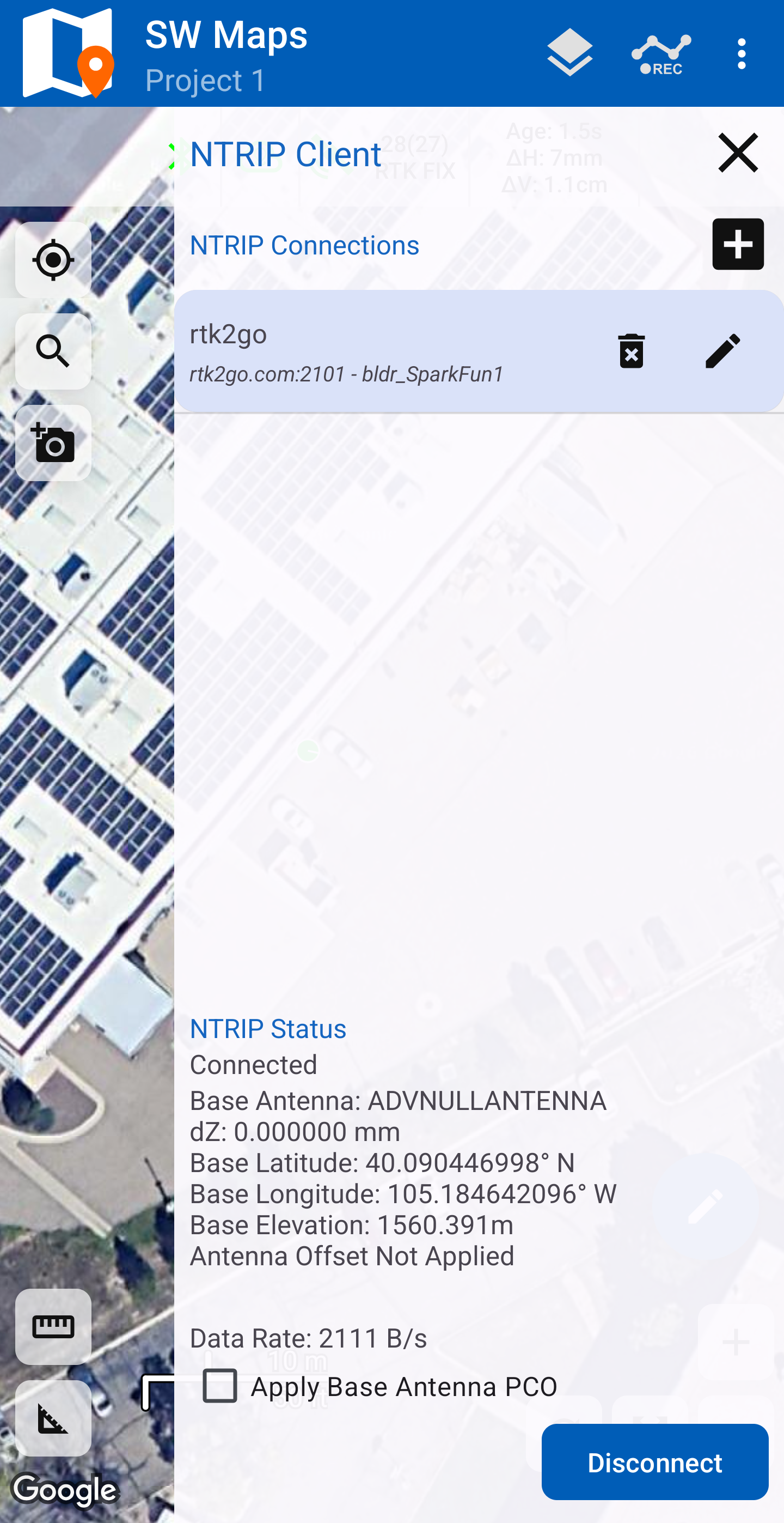 Connected to NTRIP server