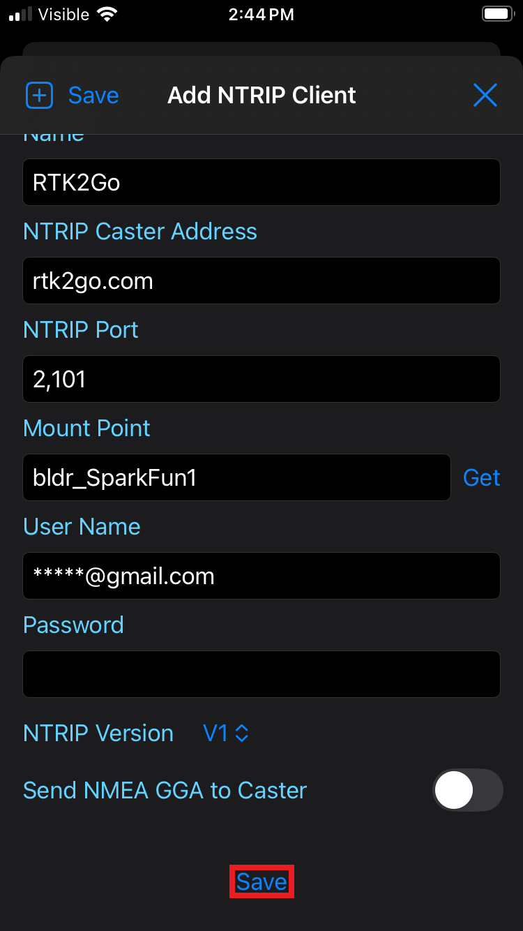 Save NTRIP Client