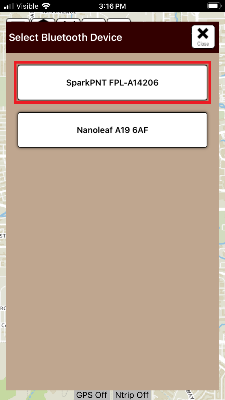 Selecting a SparkPNT device