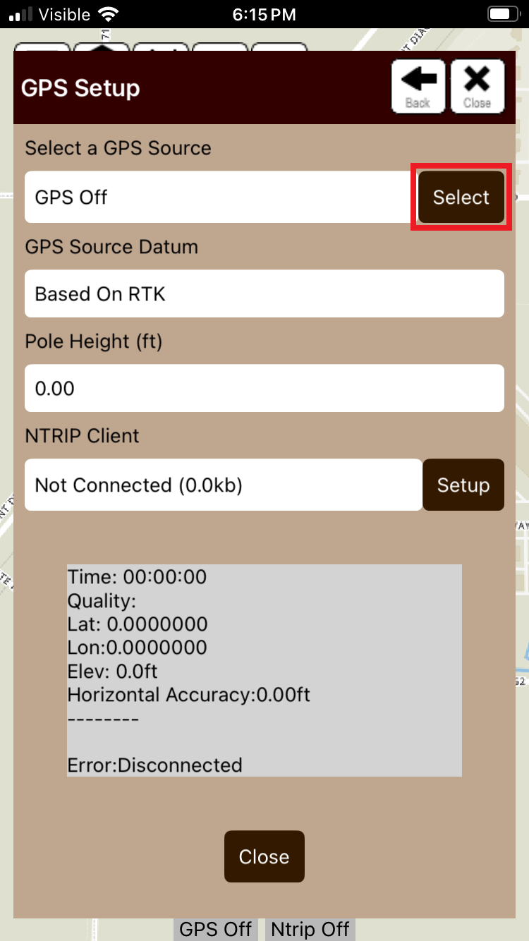 Press the GPS Select Button