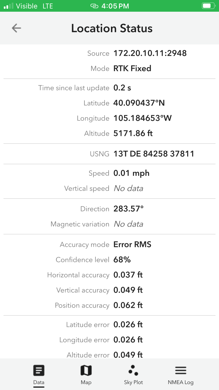 Location status - RTK