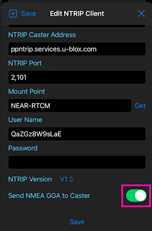 Enter credentials