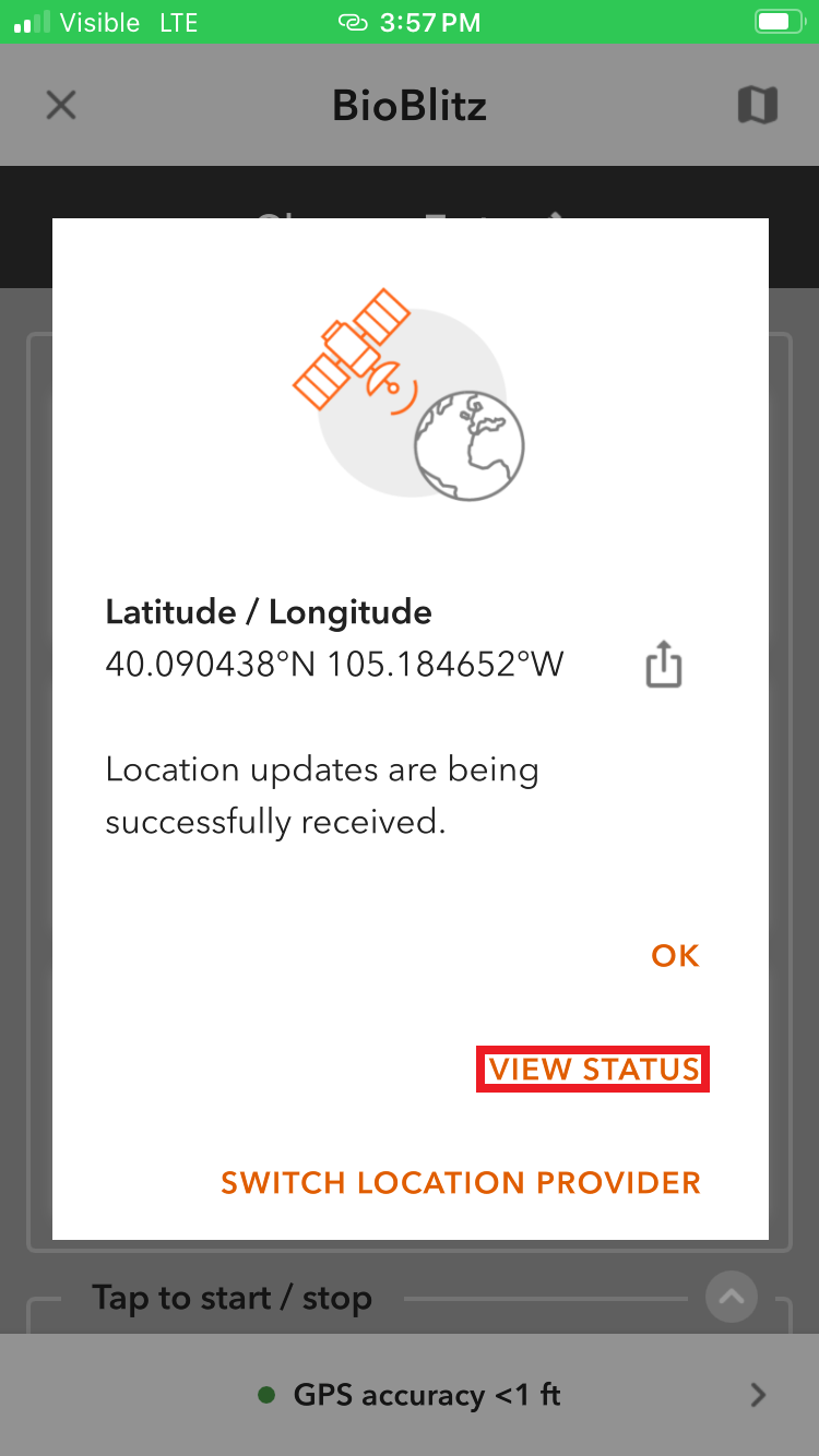 View the location status
