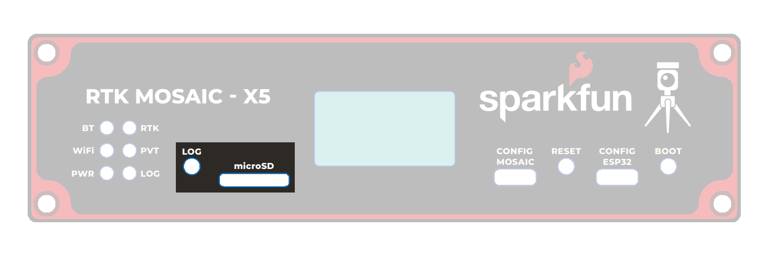 micro SD socket and log button