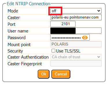 Disable NTRIP client