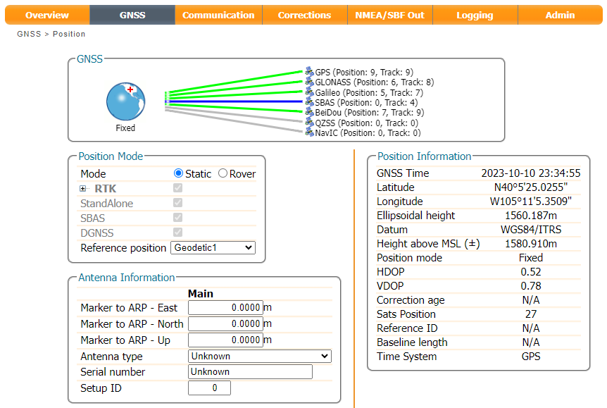 Configuring the Reference Position