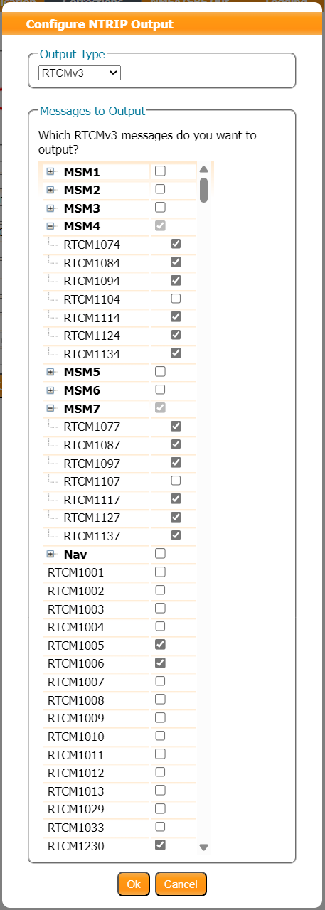RTCMv3 messages