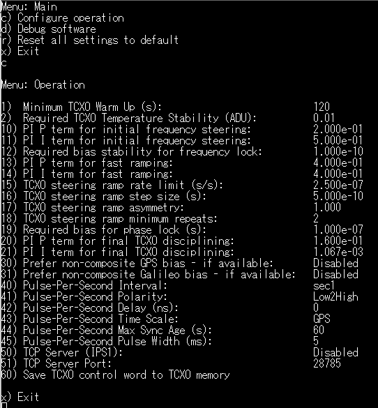 ESP32 firmware configuration menu
