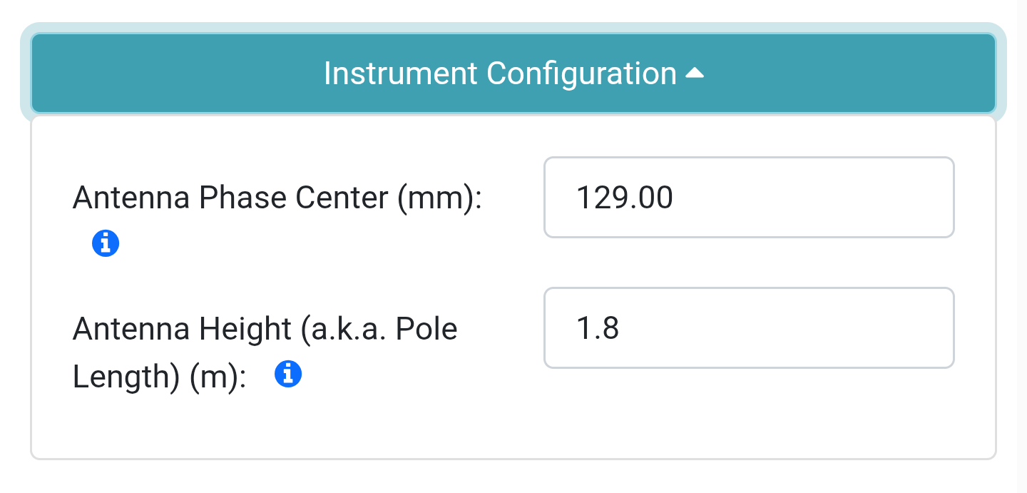 Instrument menu