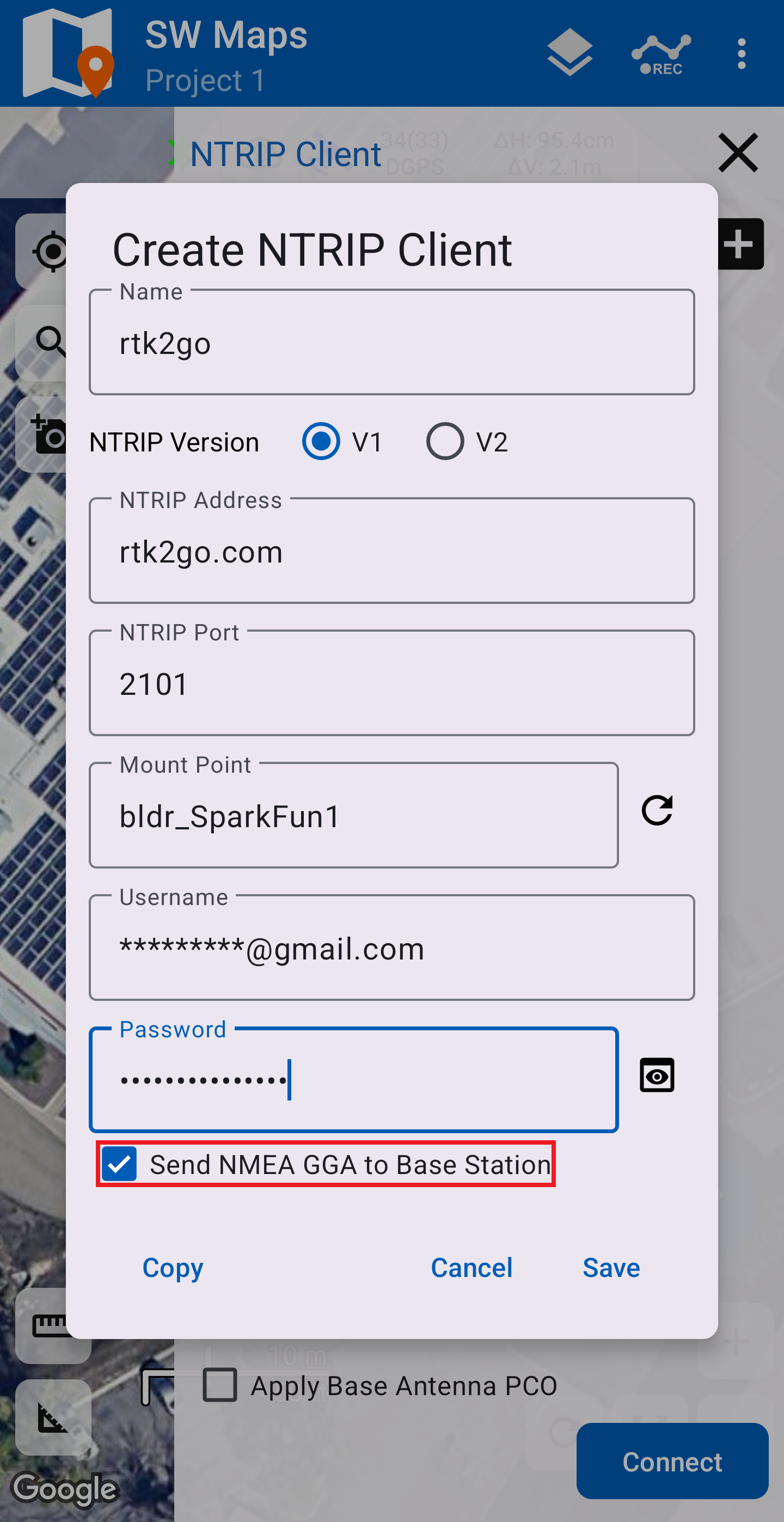 Enable GGA messages